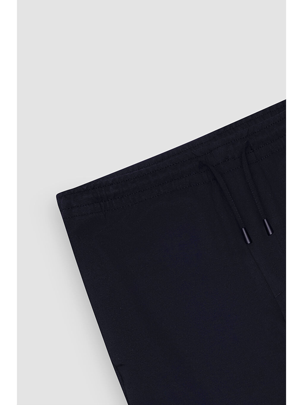 Erkek Lacivert Standart Fit Normal Kesim Cepli Beli Bağlamalı Rahat Örme Pantolon-9