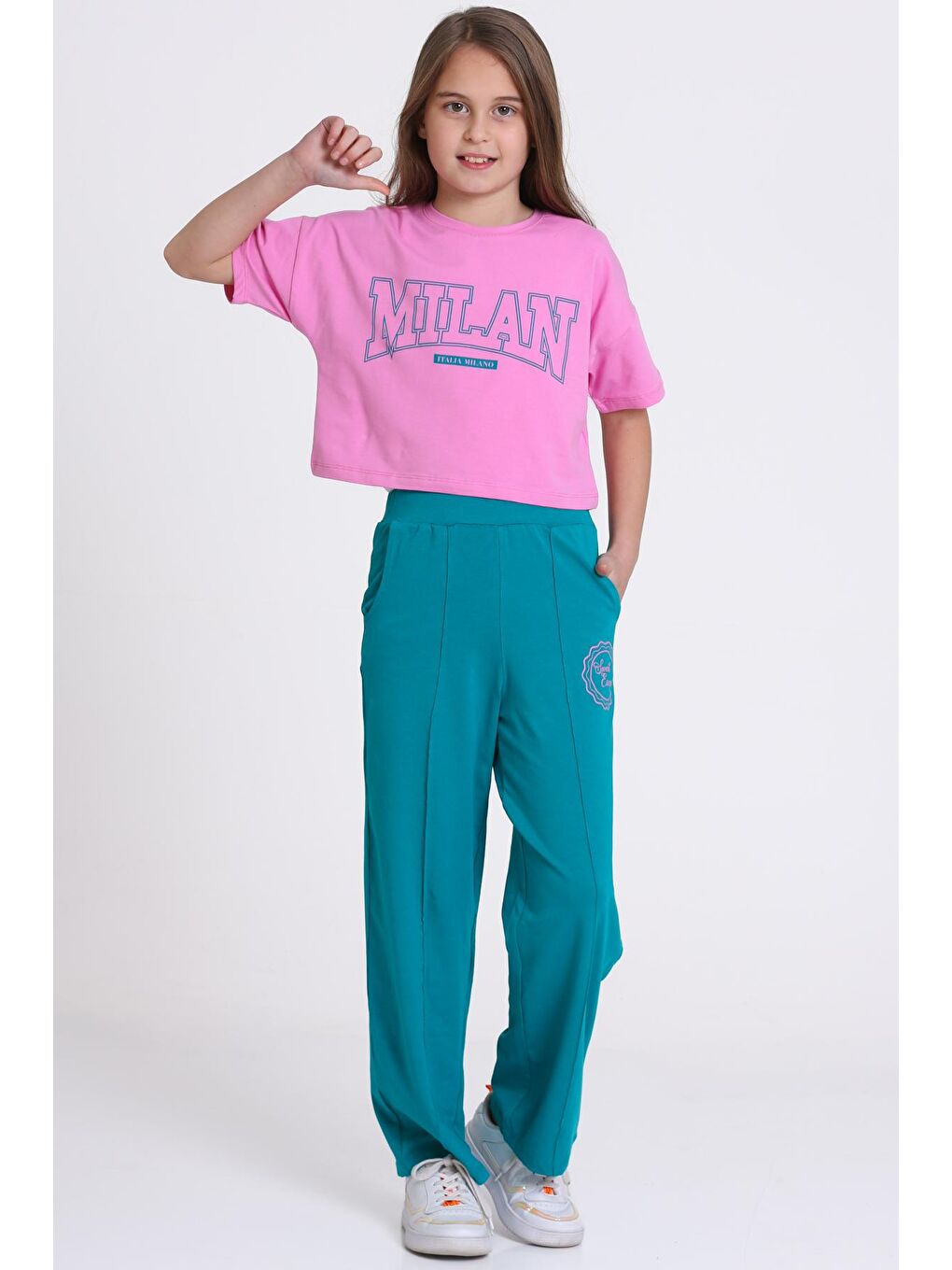 Pembe Milan Baskı 5-9 Yaş Takım - 2424-2