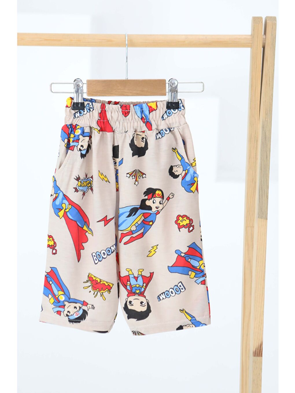 Ekru Erkek Çocuk Krem Baskılı Şort - 27312