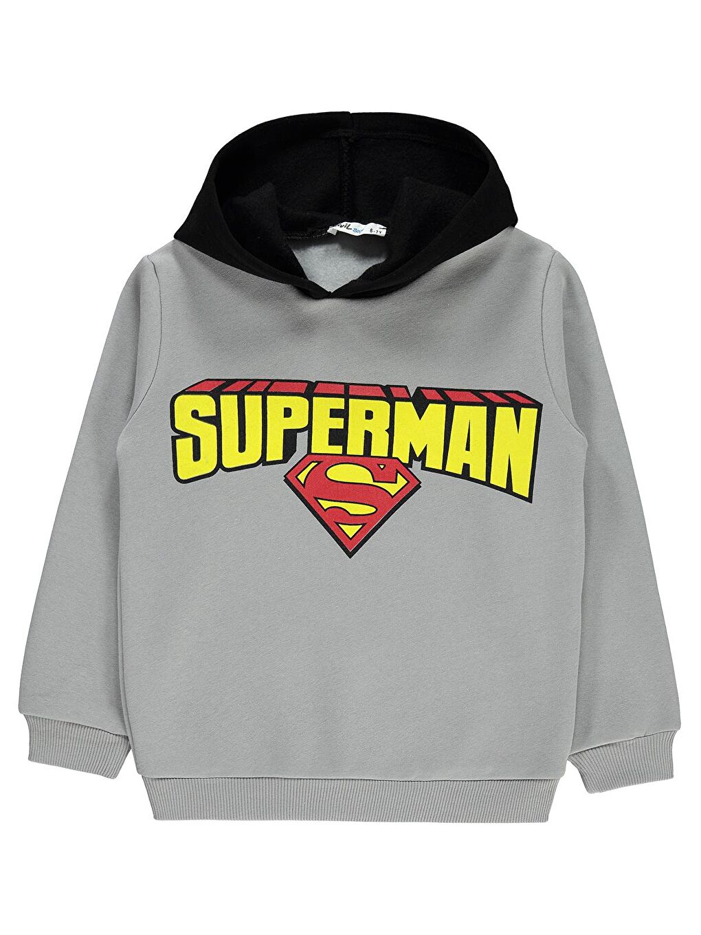 Civil Superman Erkek Çocuk Kapüşonlu Sweatshirt 10-13 Yaş Gri