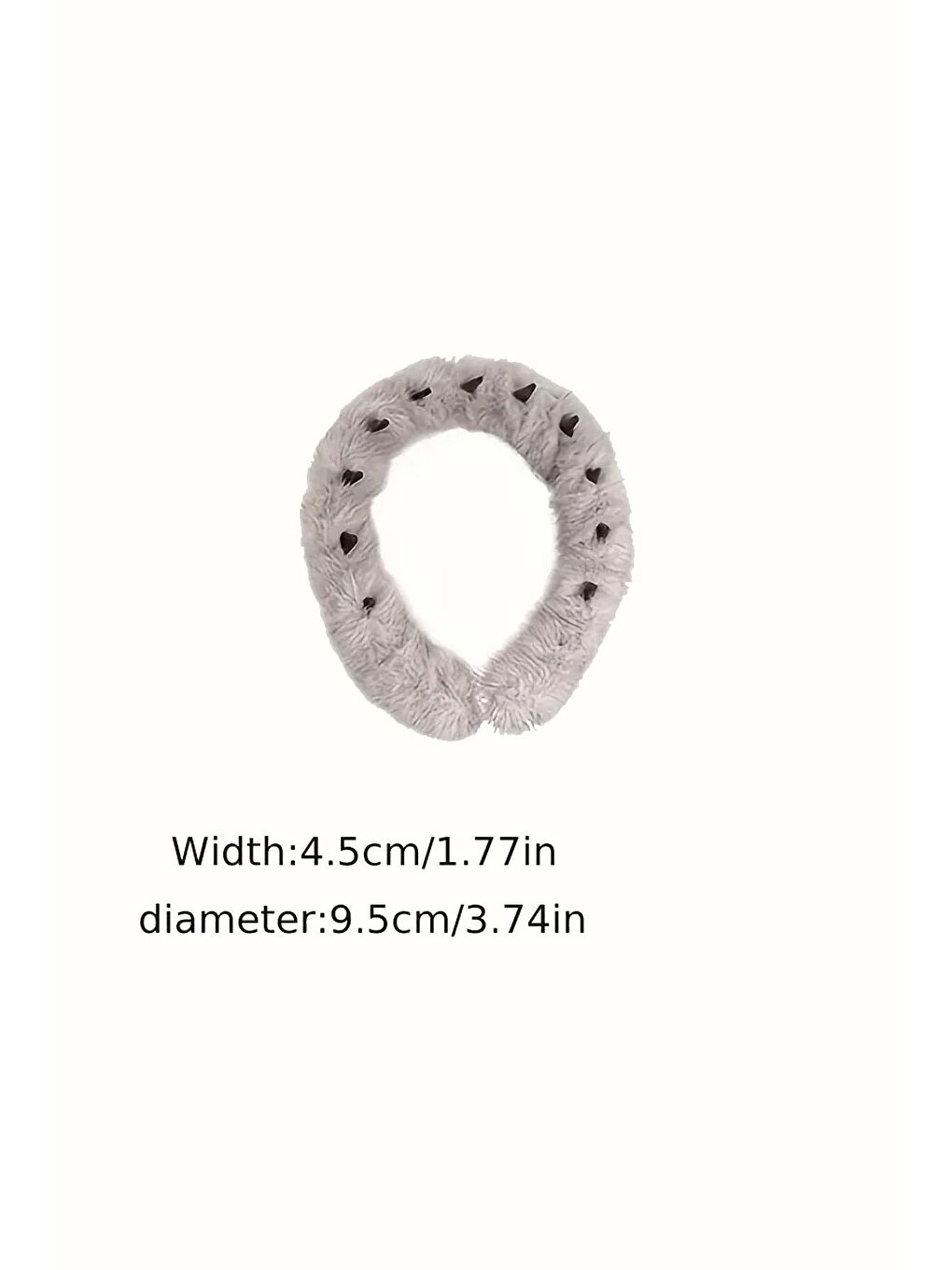 Gri Yumuşak Kürklü Dekorlu Geçmeli Taç