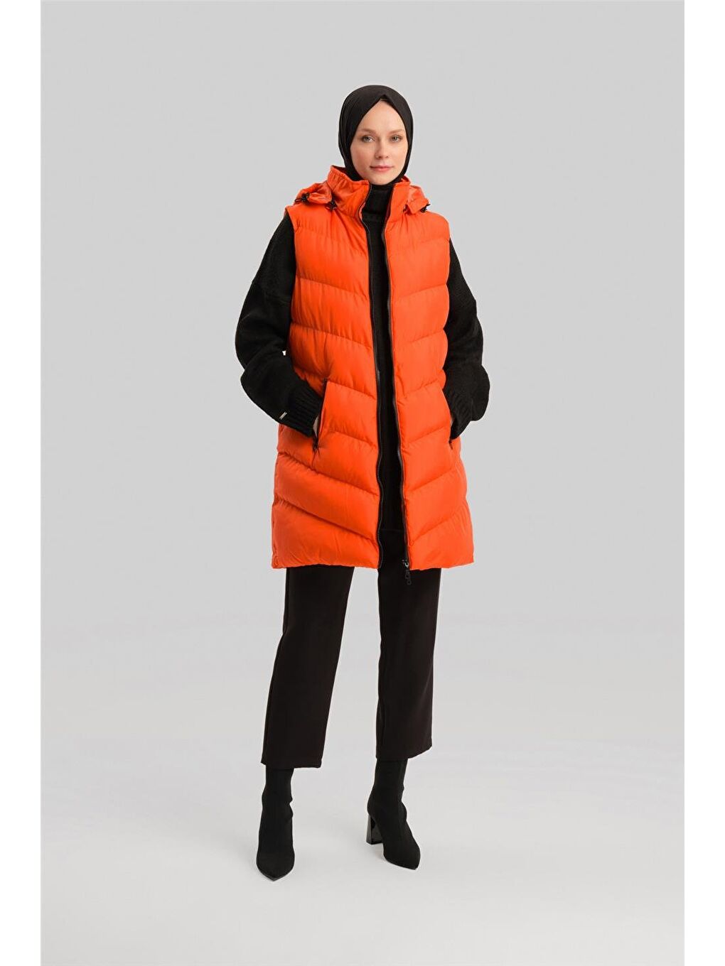 Turuncu Kapitone Mont 23Kd8306 Oranj-1