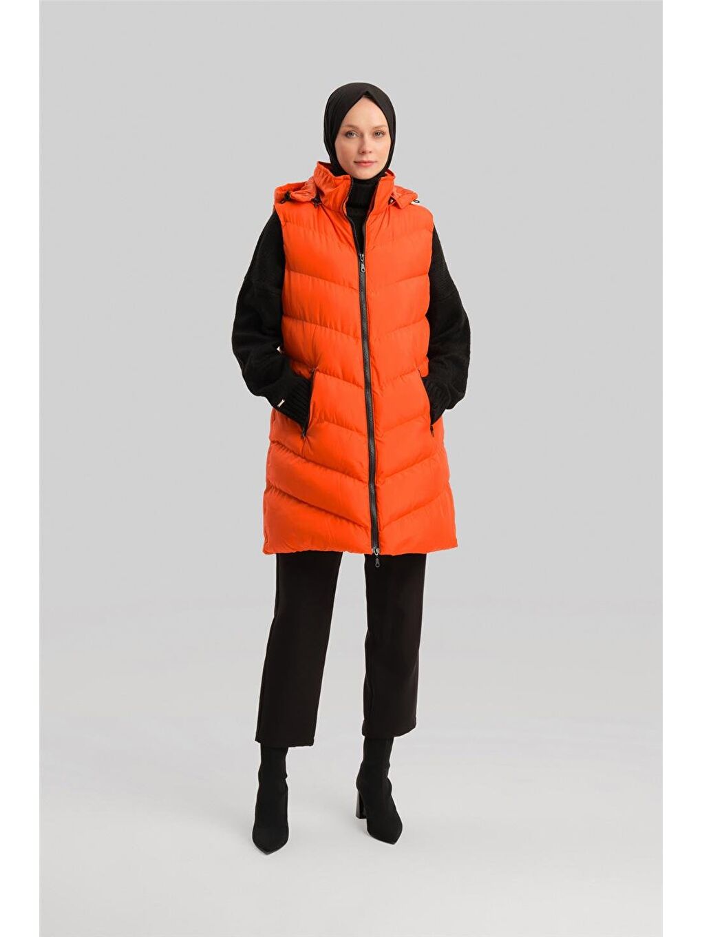 Turuncu Kapitone Mont 23Kd8306 Oranj-2