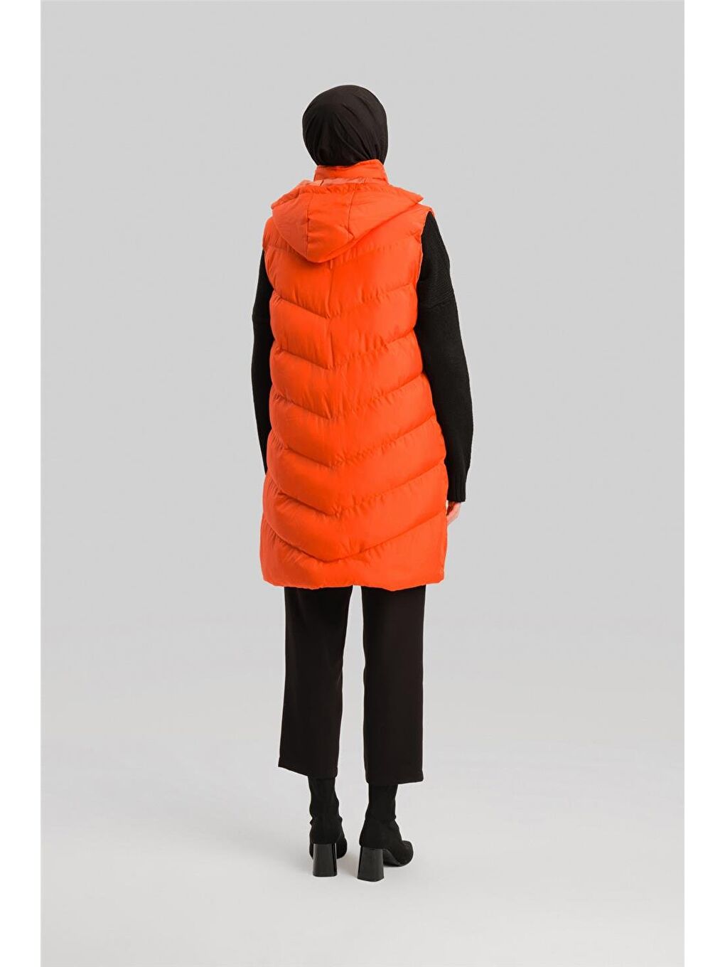 Turuncu Kapitone Mont 23Kd8306 Oranj-5