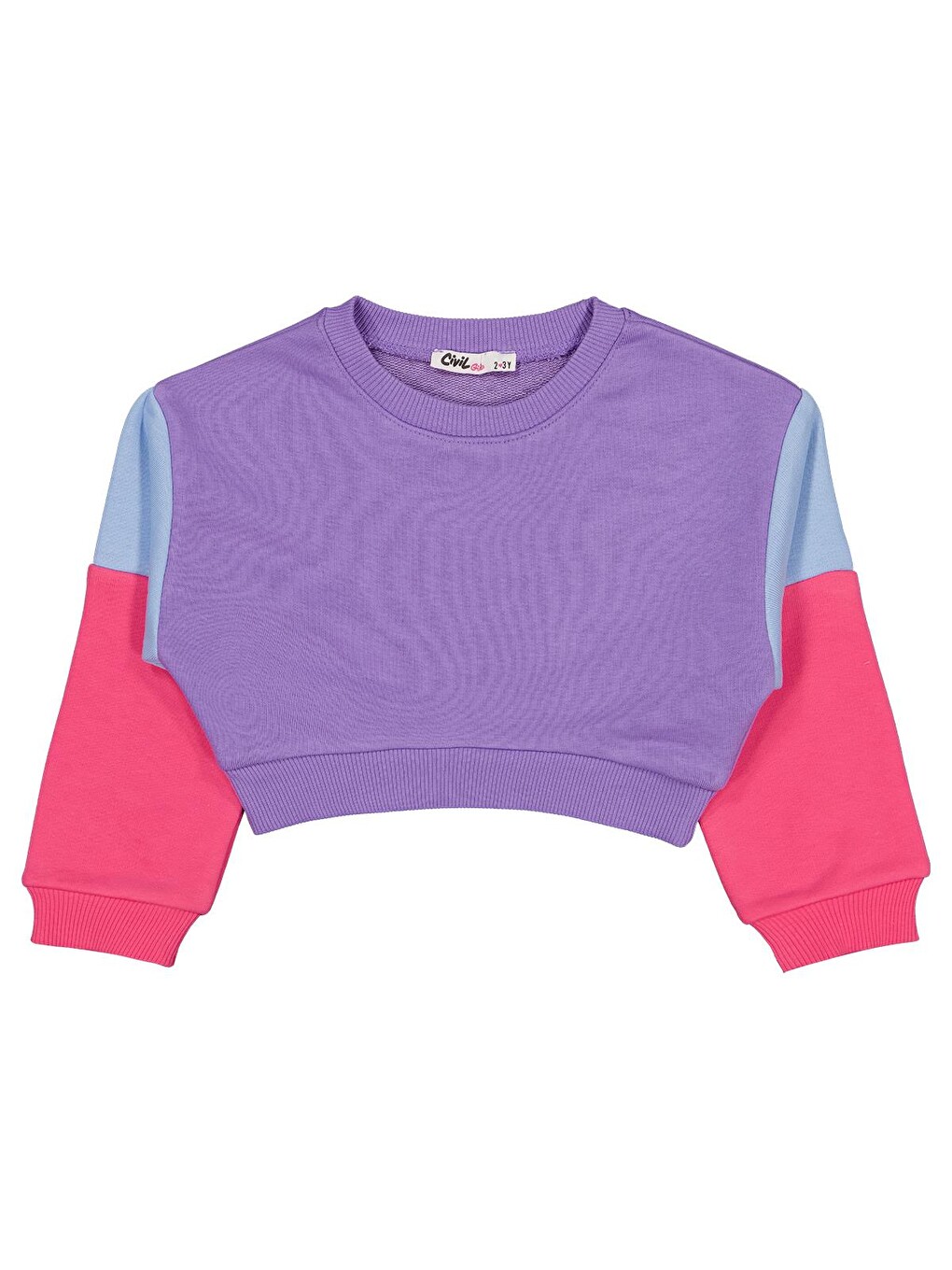 Mor Girls Good Vibes Only Baskılı 2-5 Yaş Sweatshirt - Lila