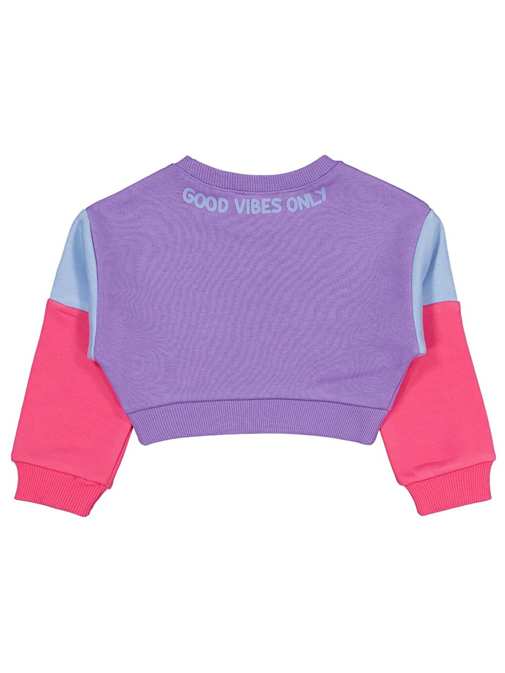 Mor Girls Good Vibes Only Baskılı 2-5 Yaş Sweatshirt - Lila-1