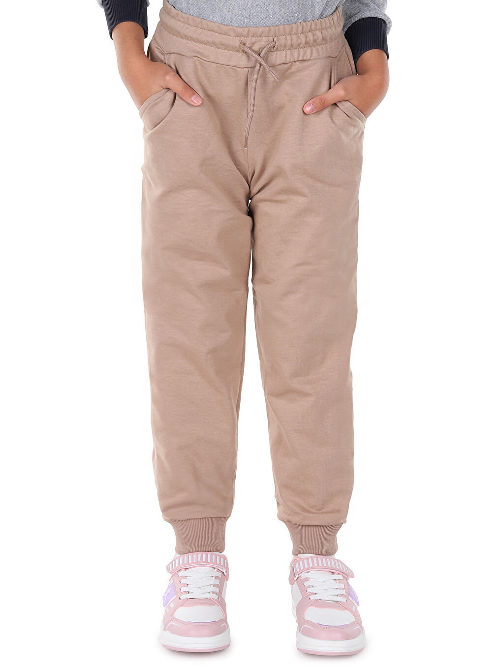 KİKO Bej Paça Lastikli Unisex Jogger Eşofman Altı - 1