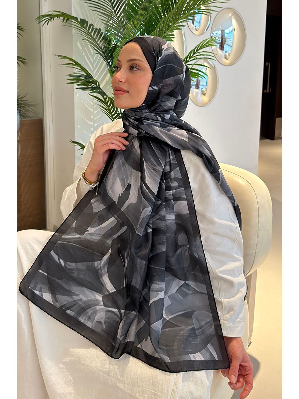 Brush Desen Soft Şal Siyah-2