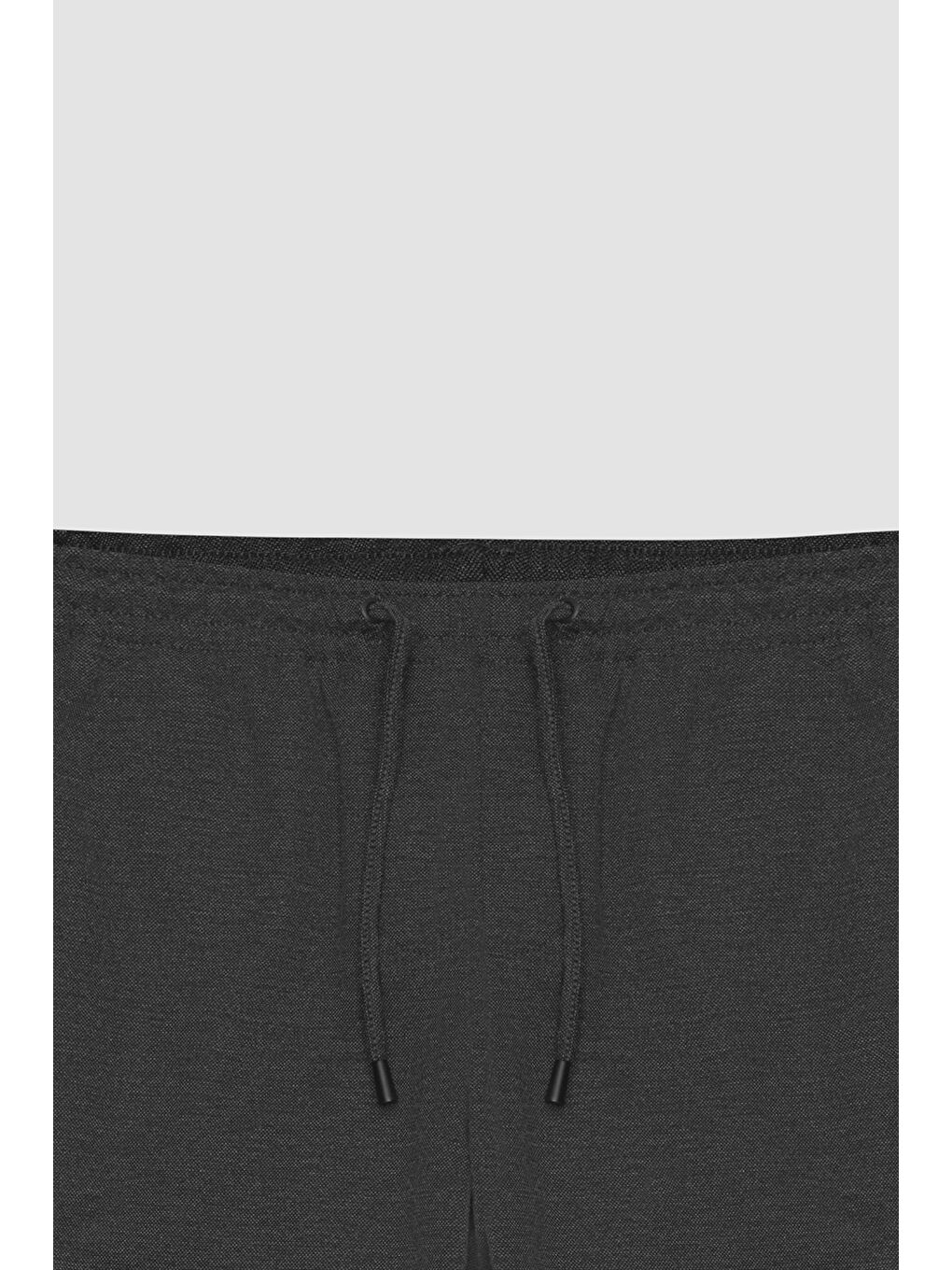 Erkek Gri Standart Fit Normal Kesim Cepli Beli Bağlamalı Rahat Örme Pantolon-6