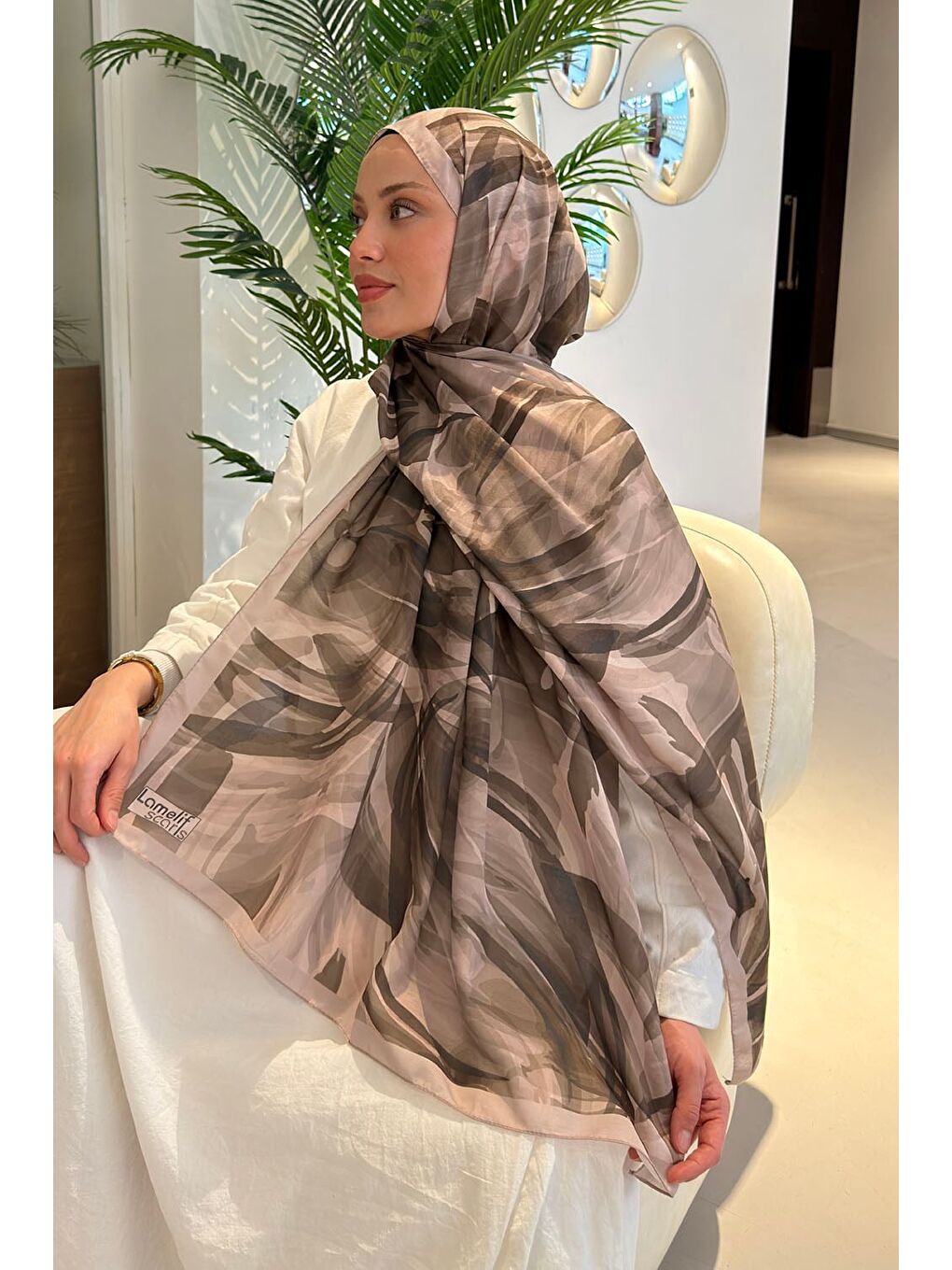 Brush Desen Soft Şal Bej-2
