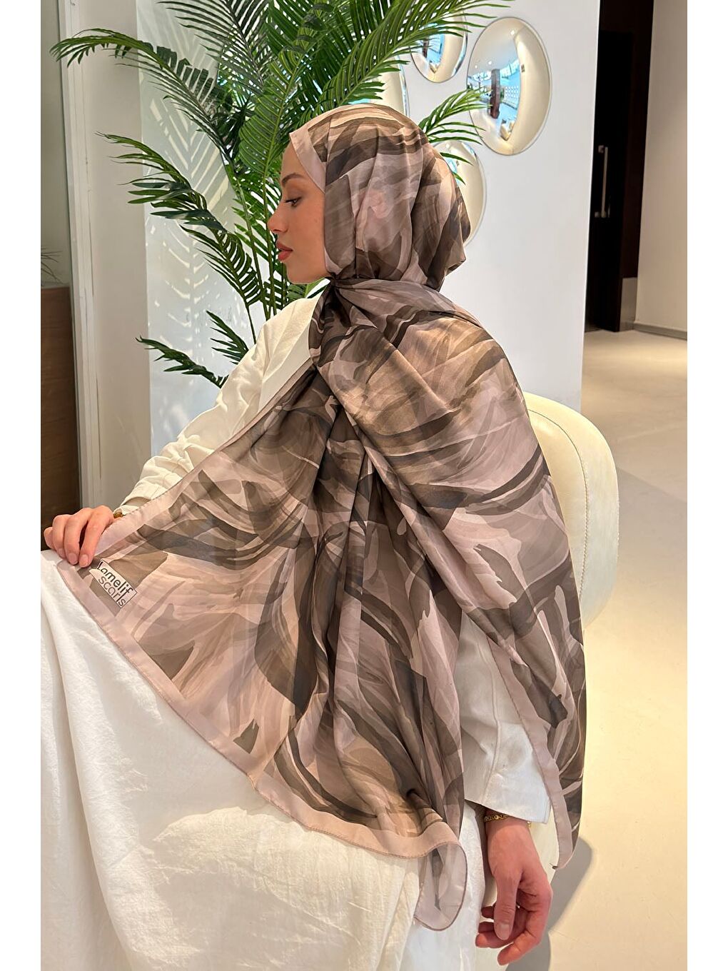 Brush Desen Soft Şal Bej-3