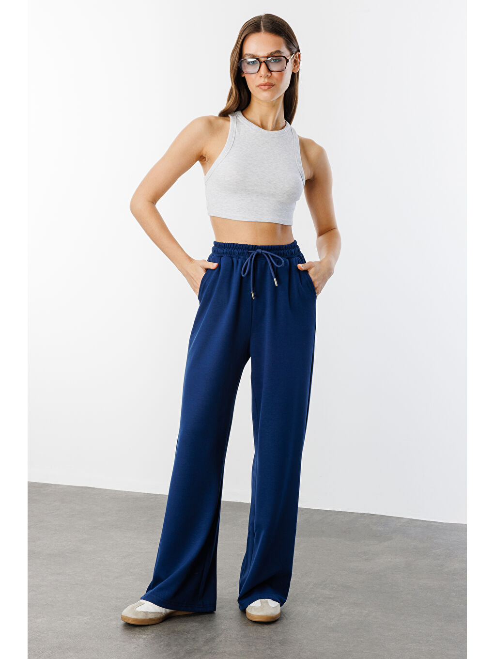 Lacivert Kadın Geniş Paça Modal Eşofman Altı MODAL-EŞOFMAN-1