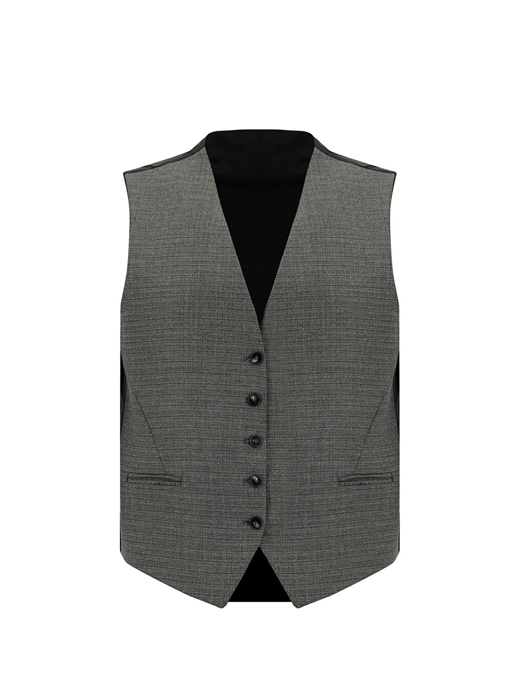 Gri Regular Fit Kombinli Yelekli Takım Elbise-3