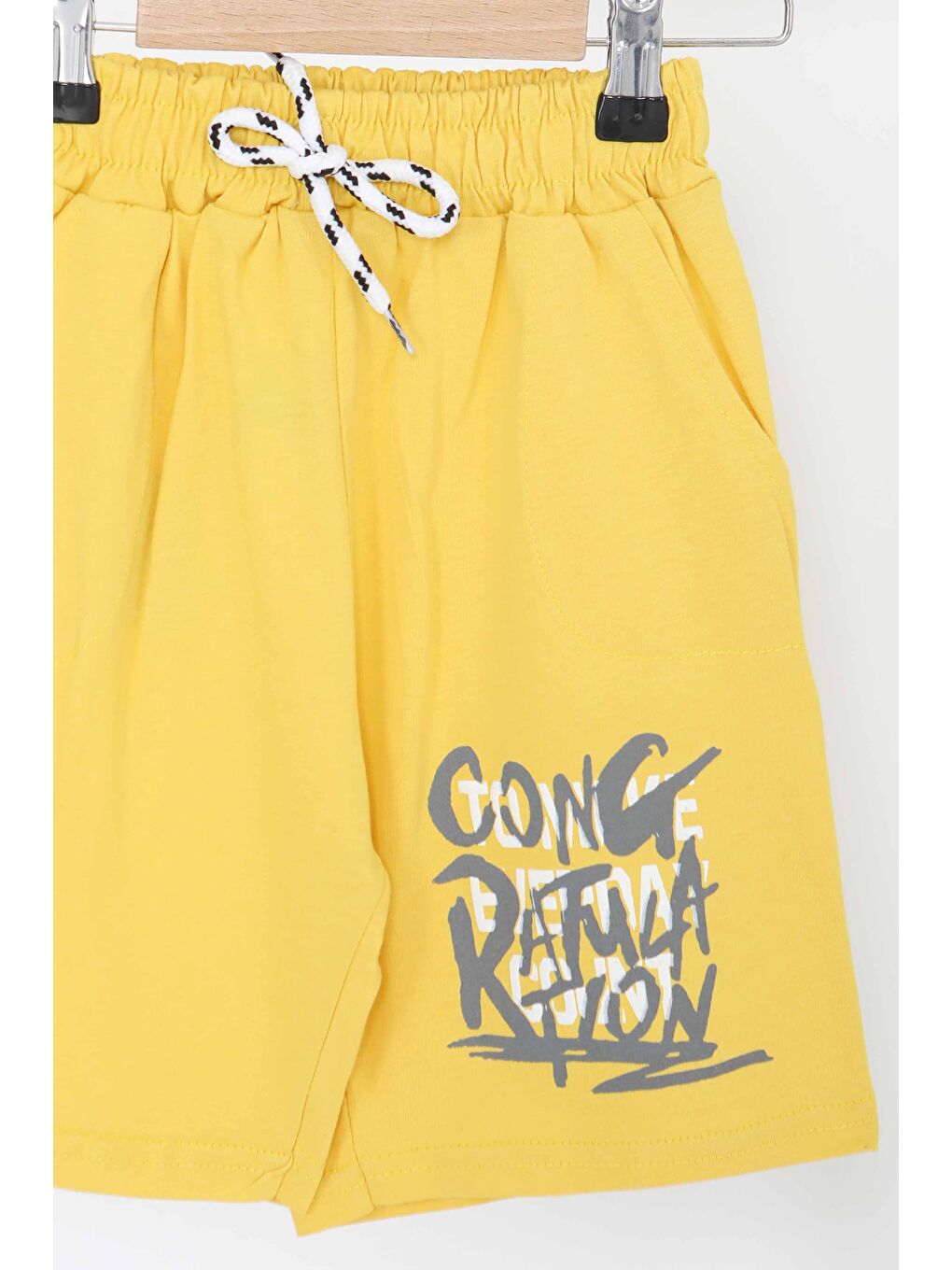 Sarı Erkek Çocuk Sari Baskılı Şort - 27330-1