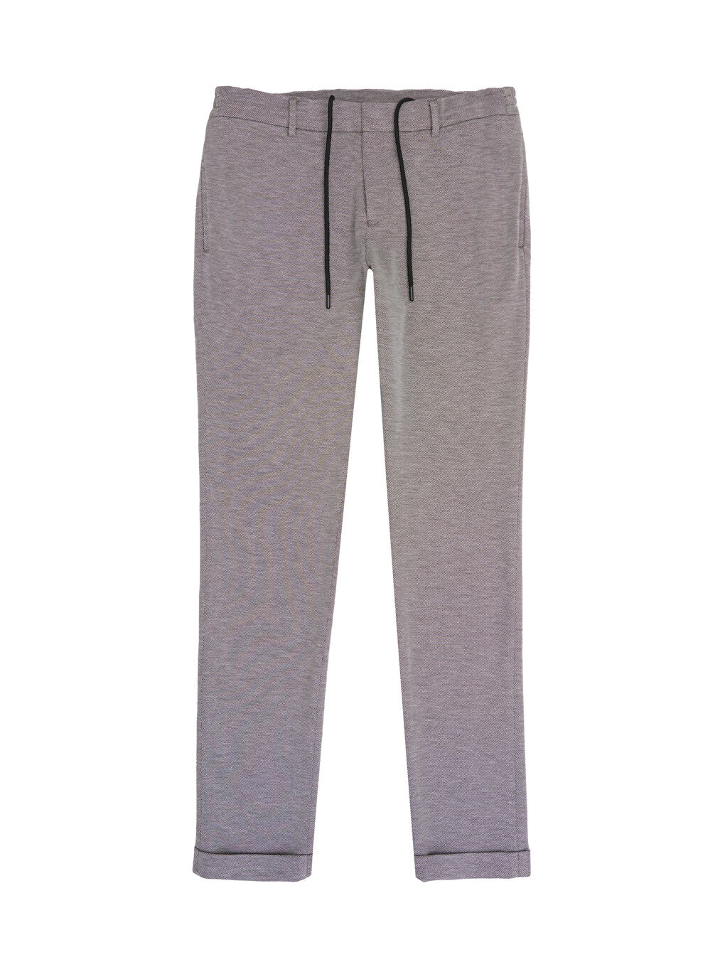 Erkek Bej Slim Fit Dar Kesim Kuşgözü Desenli Beli Bağlamalı Pantolon-6