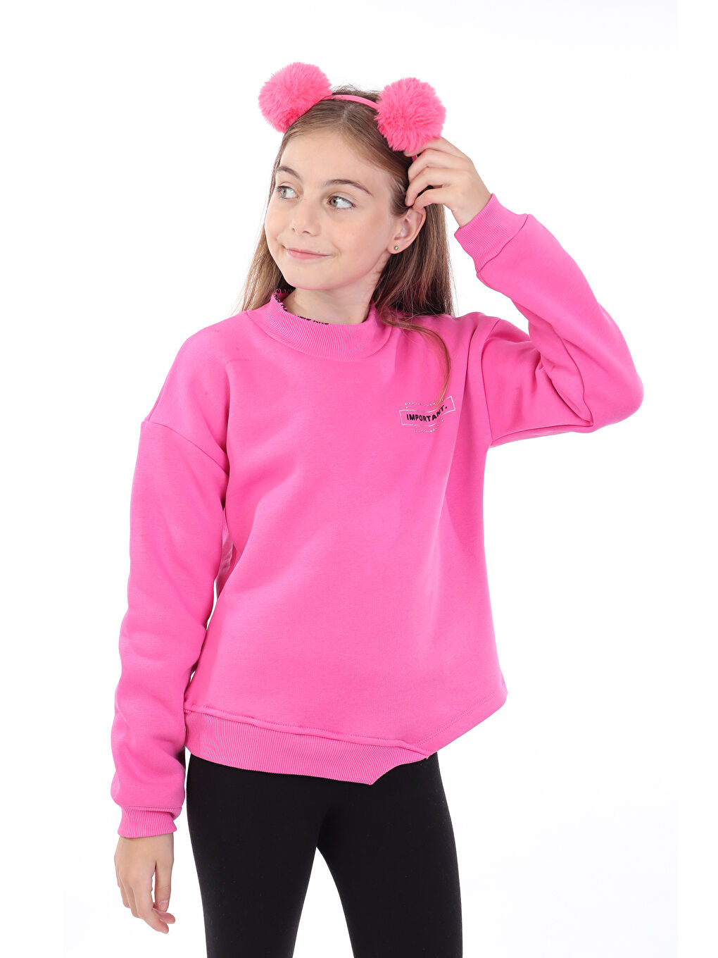 Toontoykids Fuşya Kız Çocuk Baskılı Sweatshirt