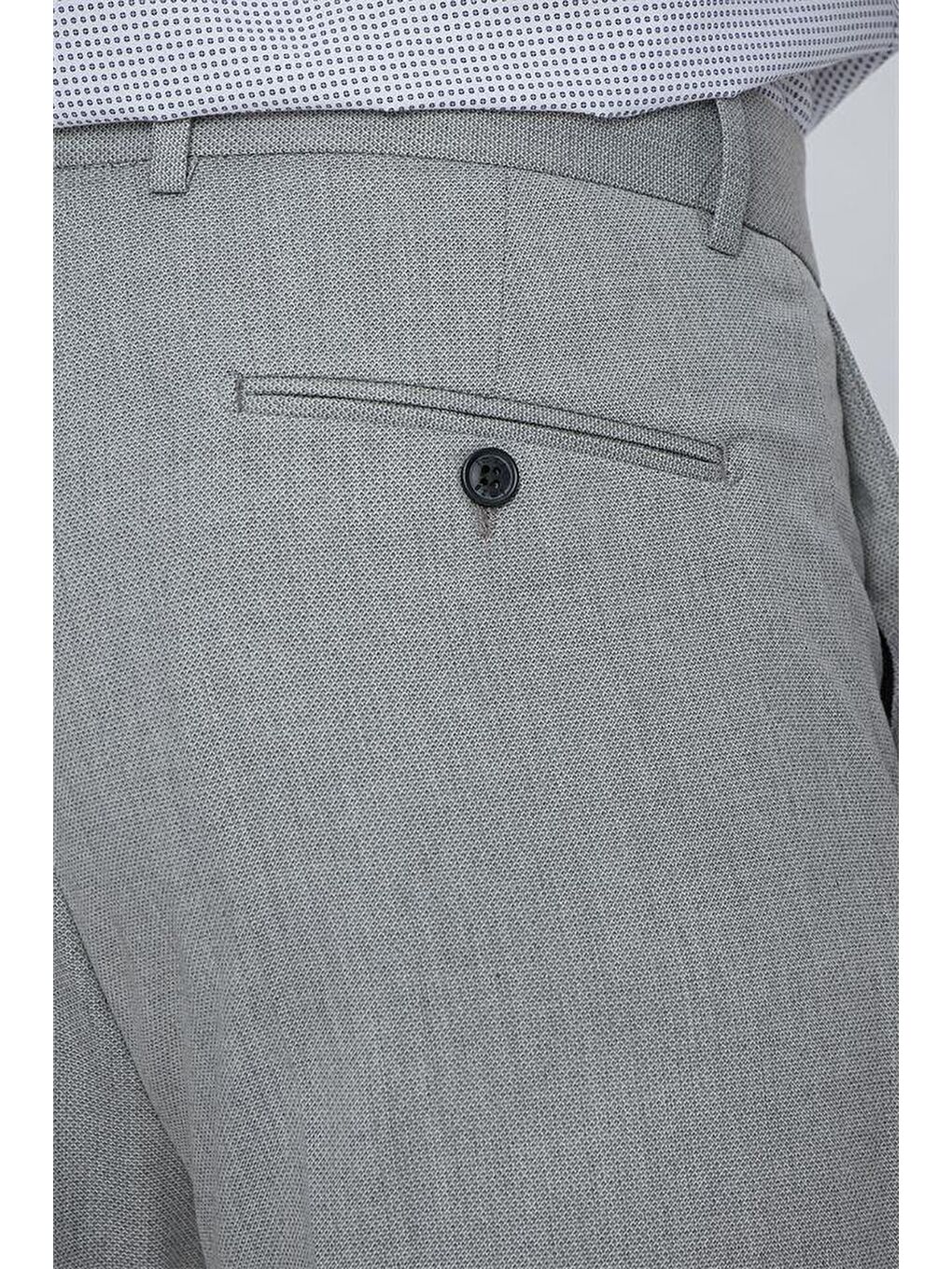 Gri Esnek Yandan Cepli Slim Fit Classic Erkek Pantolon 1003230151-5