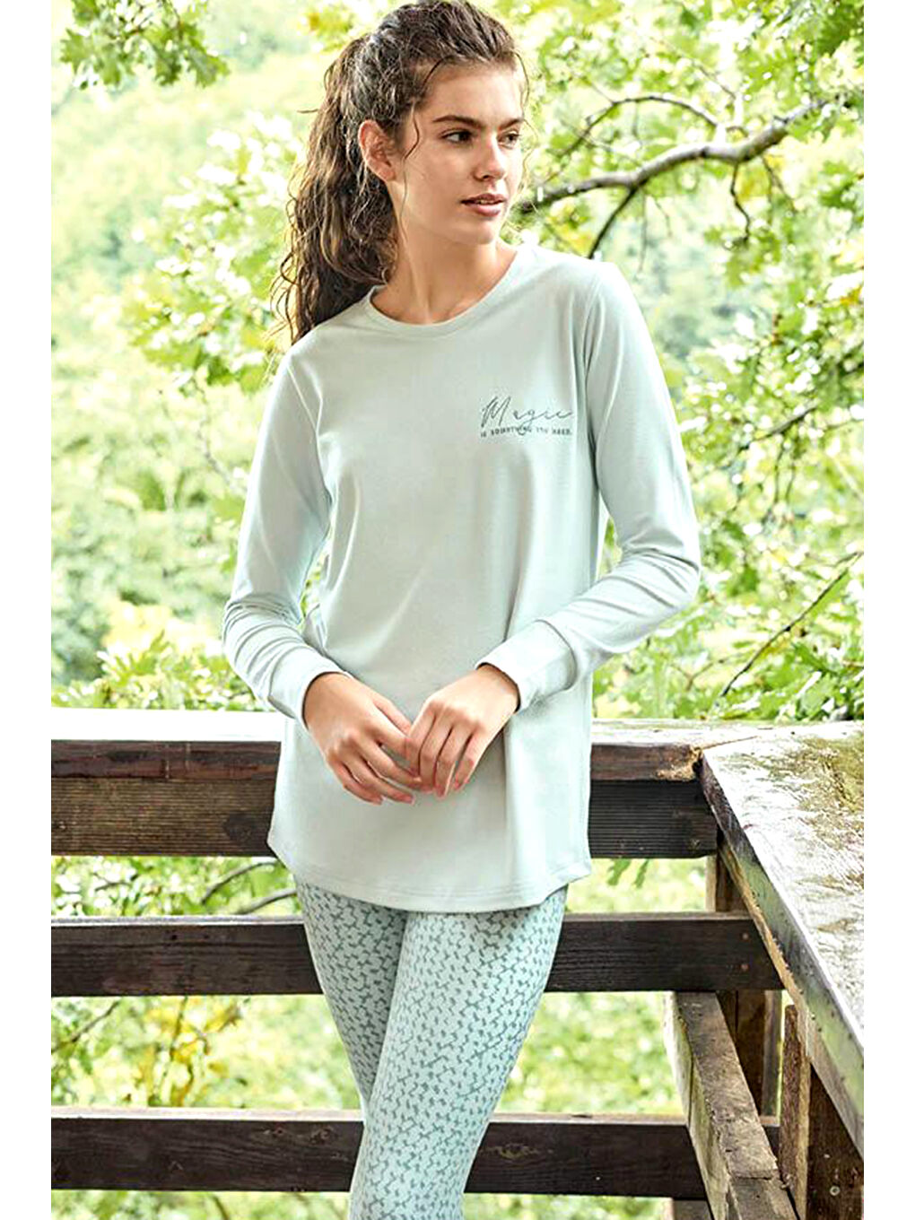 Turkuaz Kadın Uzun Kol Pijama Takımı 40031 Mint02-3