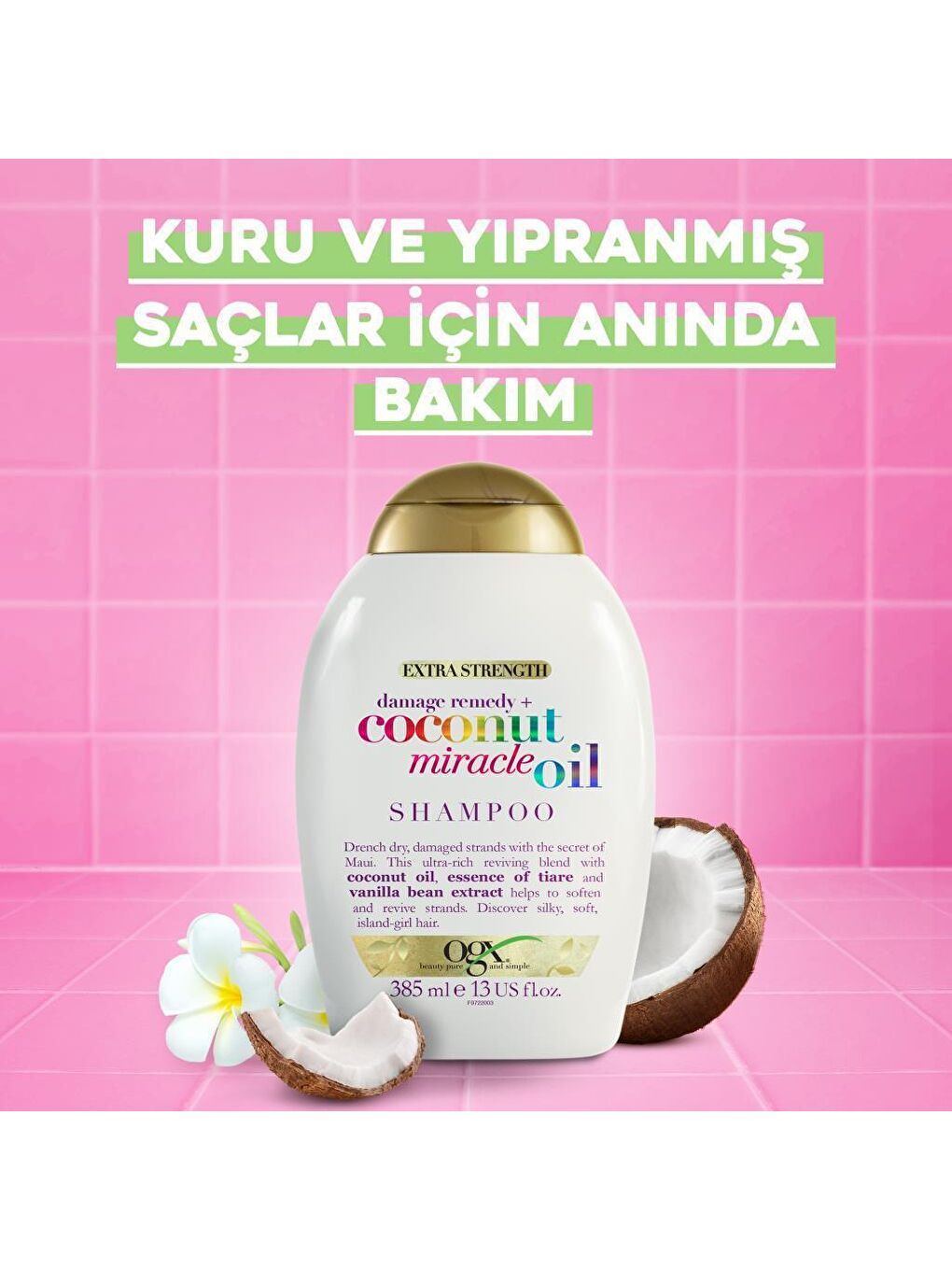 OGX Renksiz Yıpranma Karşıtı Coconut Miracle Oil Sülfatsız Şampuan 385 ml - 1