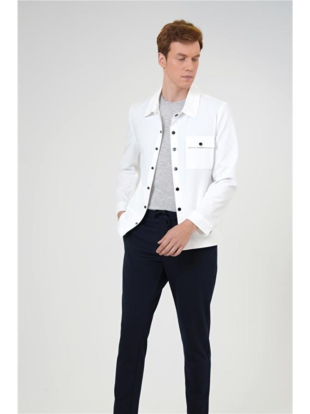 Beyaz Slim Armürlü Mont-1