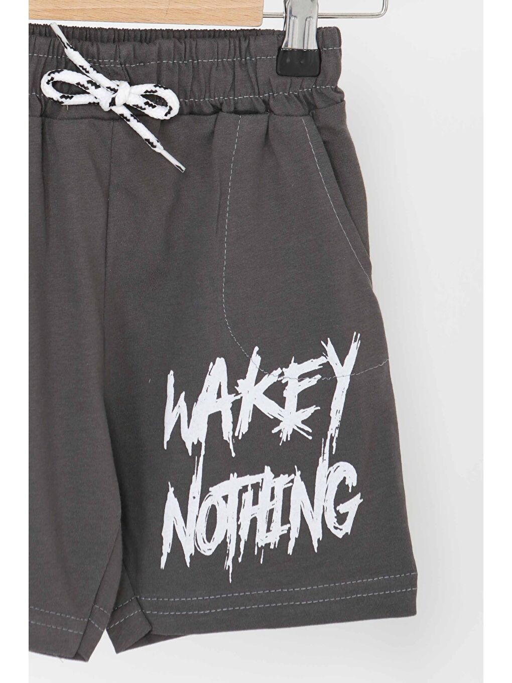 Erkek Çocuk Antrasit Baskılı Şort - 27338-1