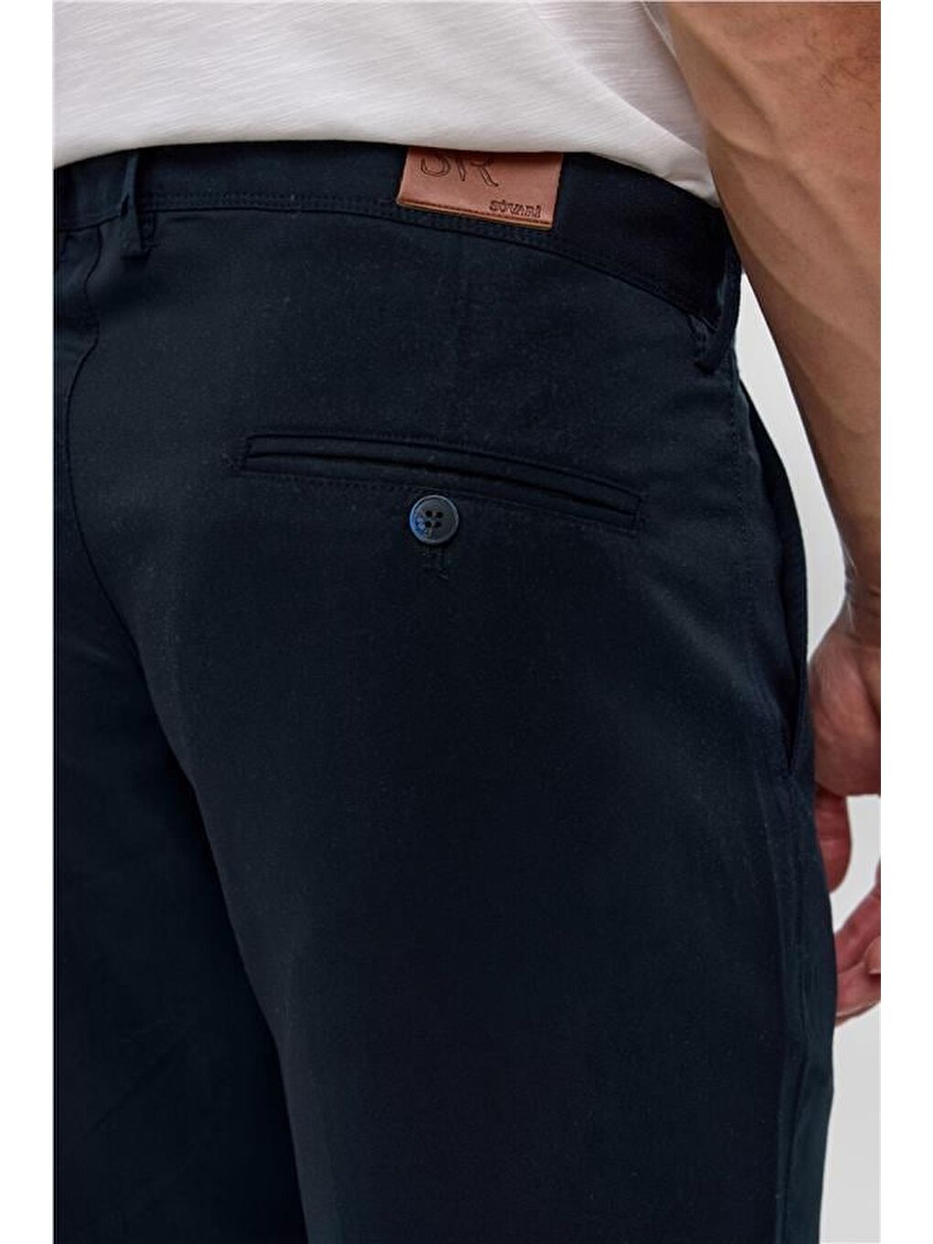 Lacivert Regular Düz Bermuda Şort-5