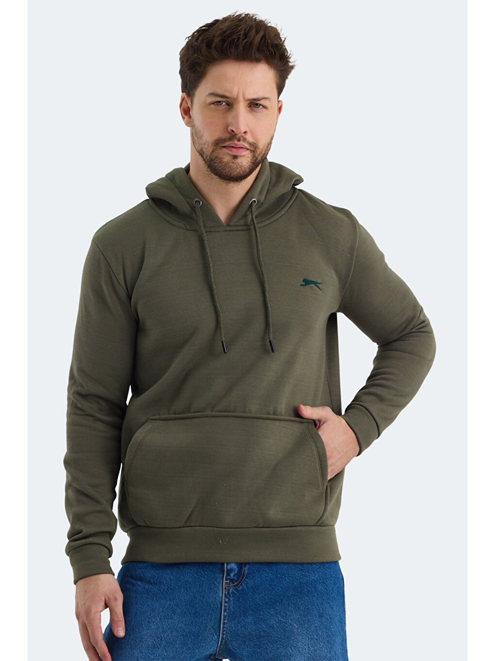 KEANS  Erkek Hoodie Haki-5