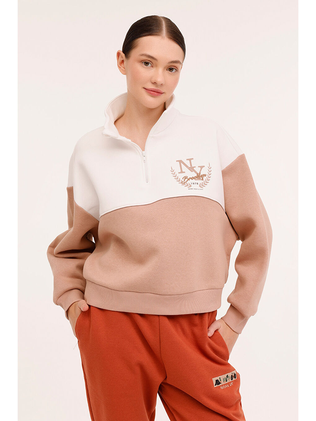 Kinetix Kahverengi WL KARLEE 16BT142 4PR Camel Kadın Sweatshirt