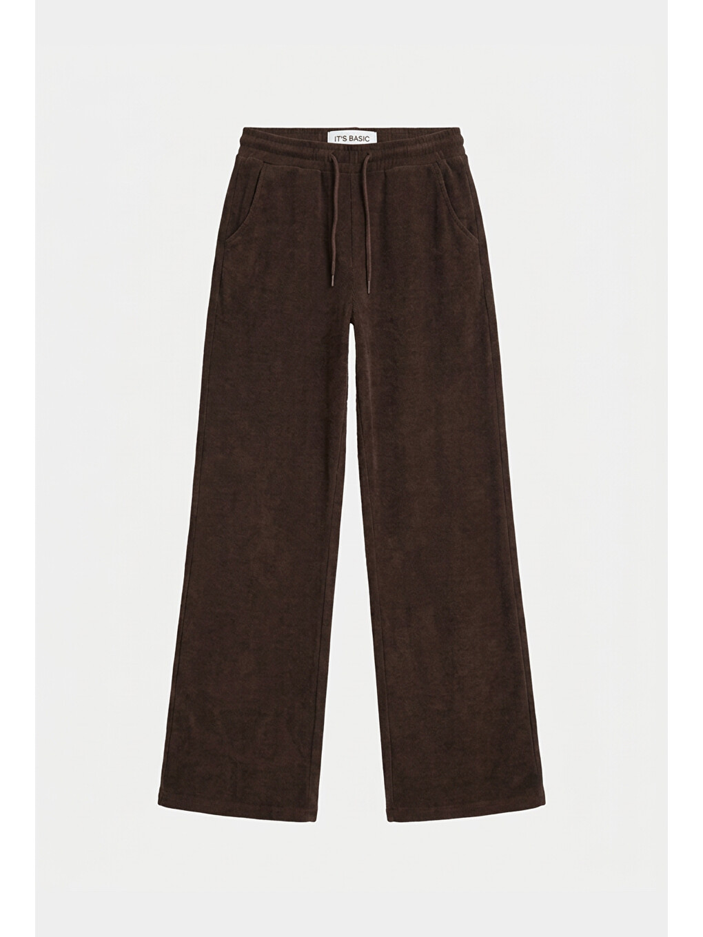 Kahverengi Kadın Acı Kahve W6-81 Flare Fit İnce Fitilli Esnek Velvet Kadife Kumaş Pantolon-5