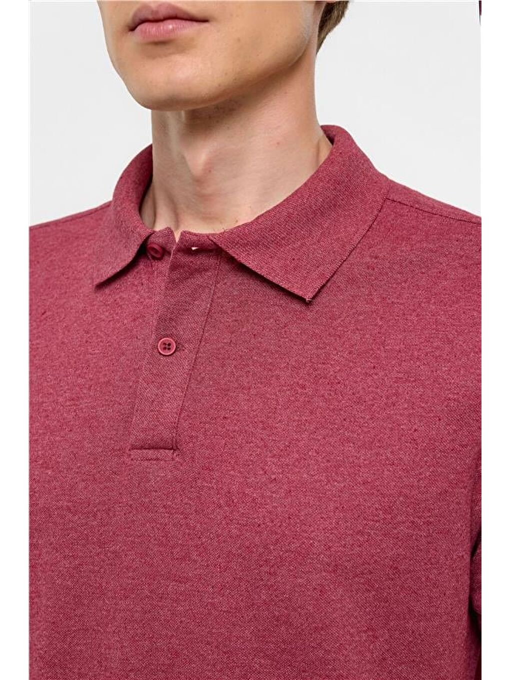 Koyu Bordo Regular Armürlü Polo Yaka Tişört-2
