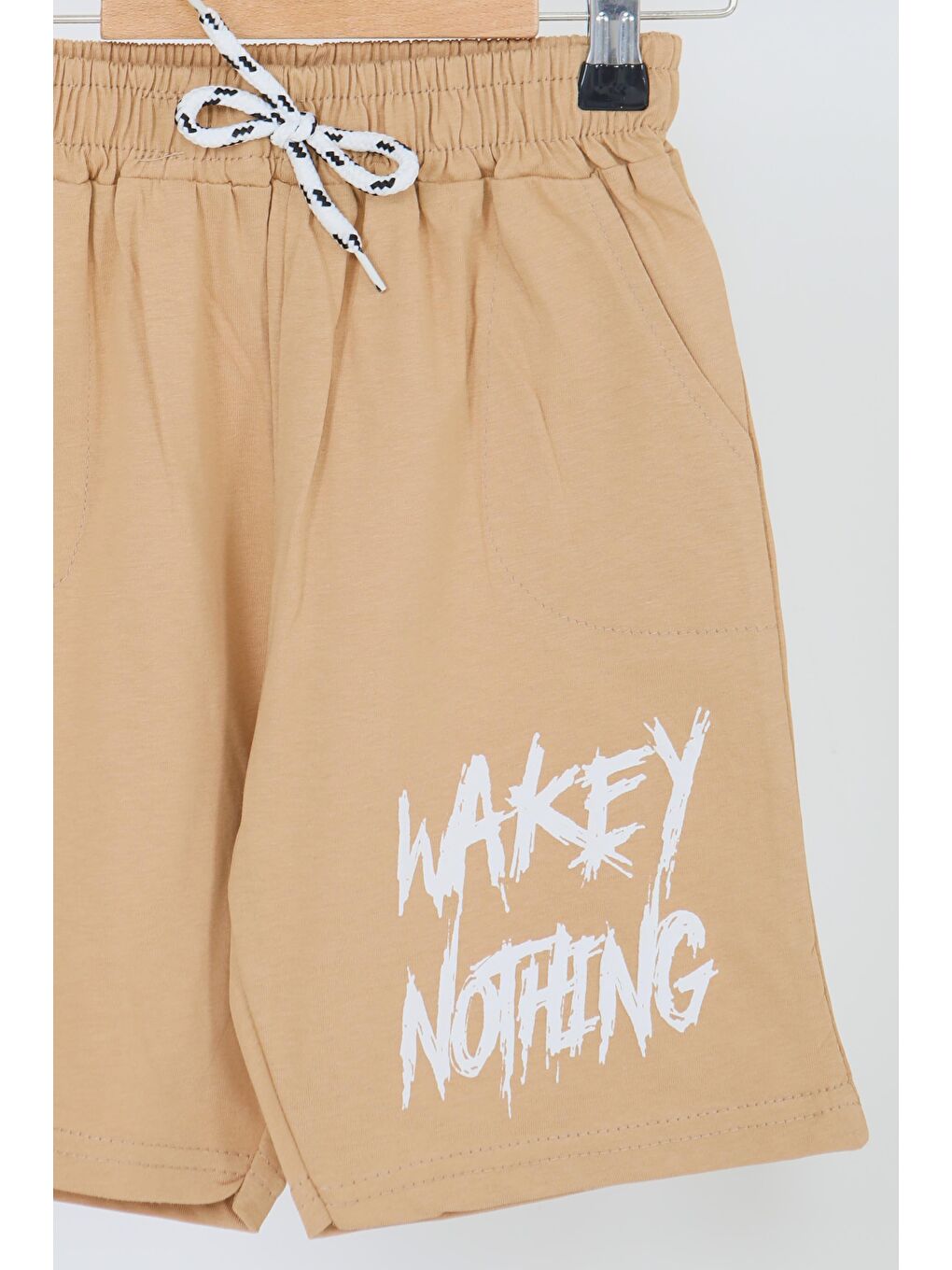 Bej Erkek Çocuk Vizon Baskılı Şort - 27343-1