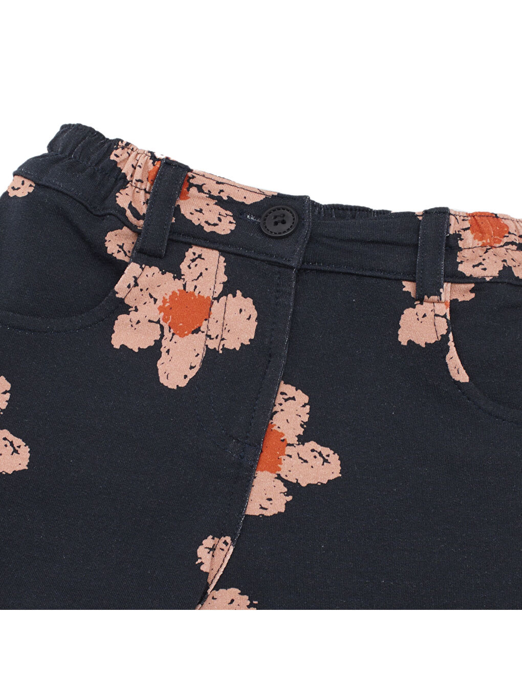 Siyah Kız Çocuk Desenli Örme Pantolon-2