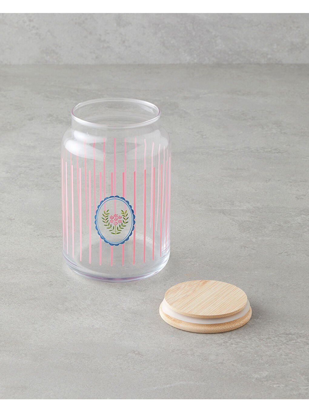 Retro Time Cam Kavanoz 800 ml Pembe-1