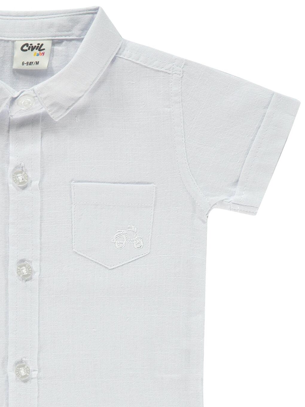 Baby Erkek Bebek Gömlek 6-18 Ay Beyaz-1