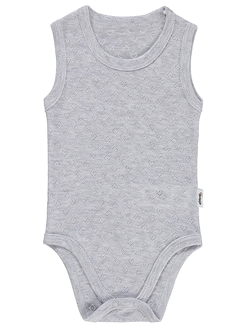 Baby Jakarlı 3-36 Ay Çıtçıtlı Badi - Gri