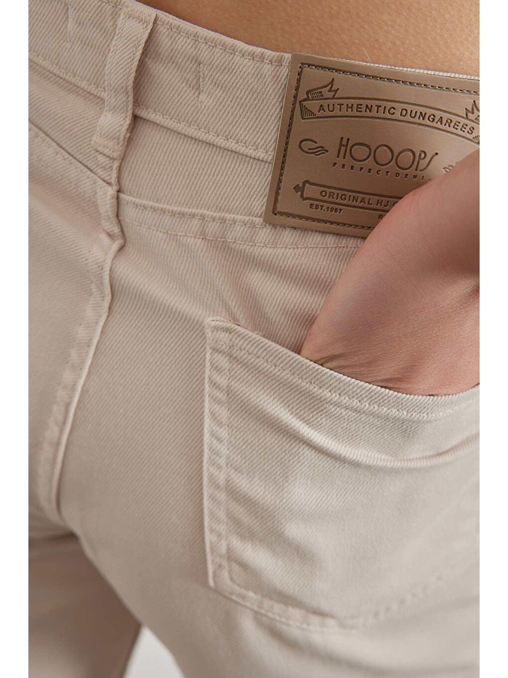 H1975'S Premium Yüksel Bel Jean - Bej-3