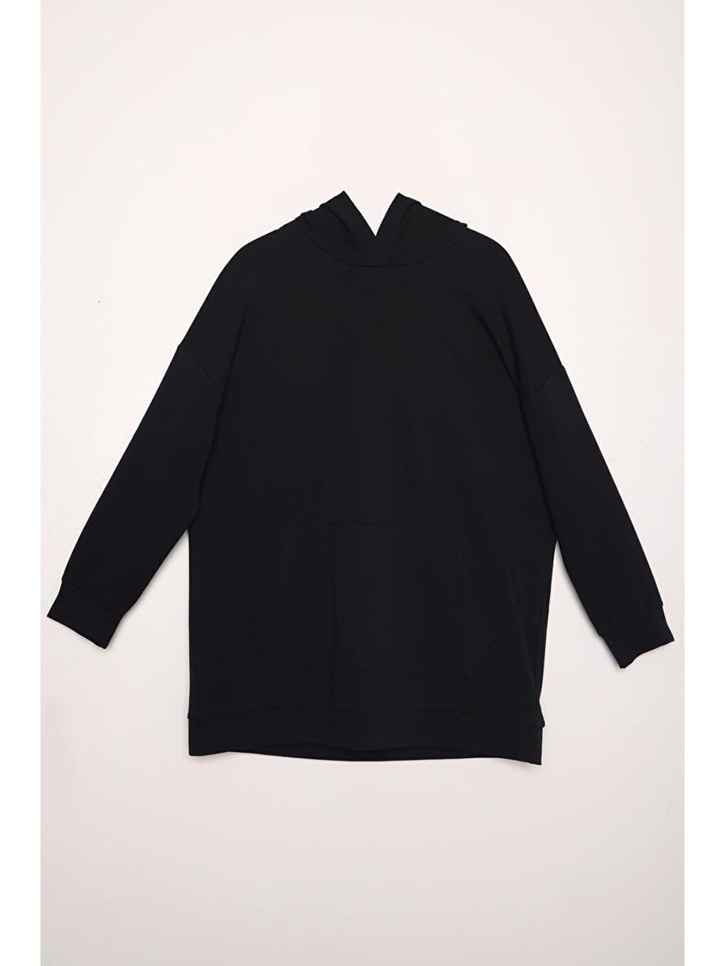 Lacivert Kapüşonlu Sweat Tunik-5