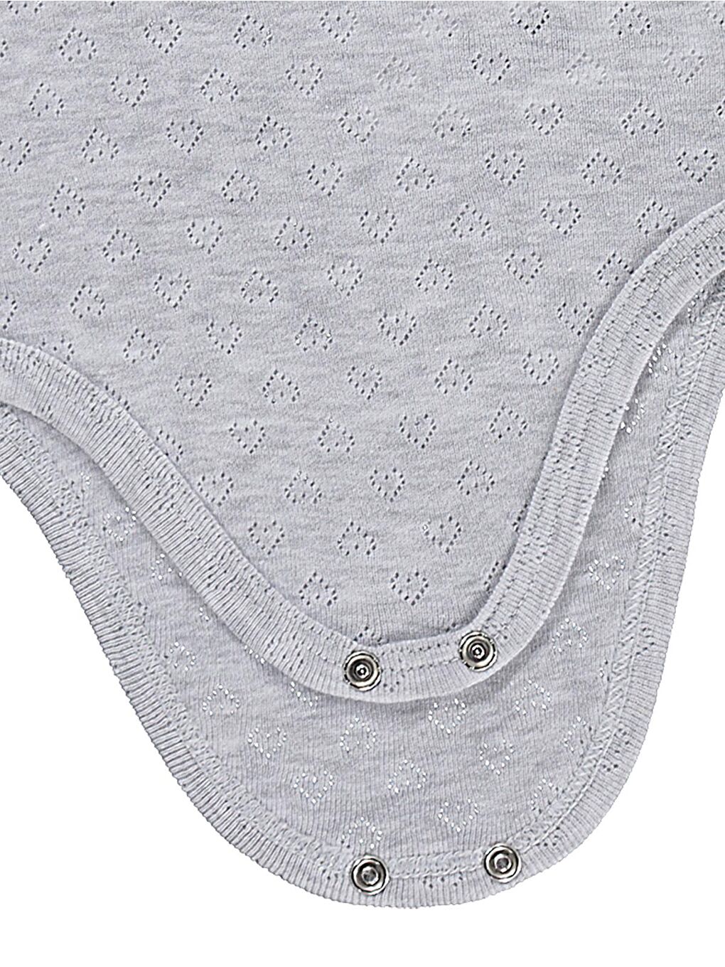 Baby Jakarlı 3-36 Ay Çıtçıtlı Badi - Gri-2