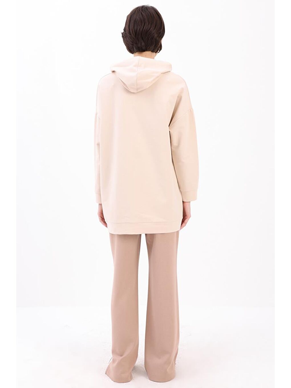 ALLDAY Bej Taş Kapüşonlu Sweat Tunik - 3