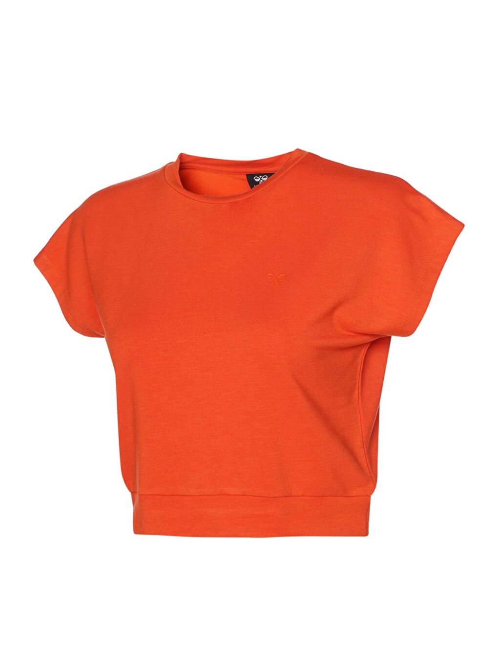 Allessia Crop Kadın Turuncu Yuvarlak Yaka Tişört