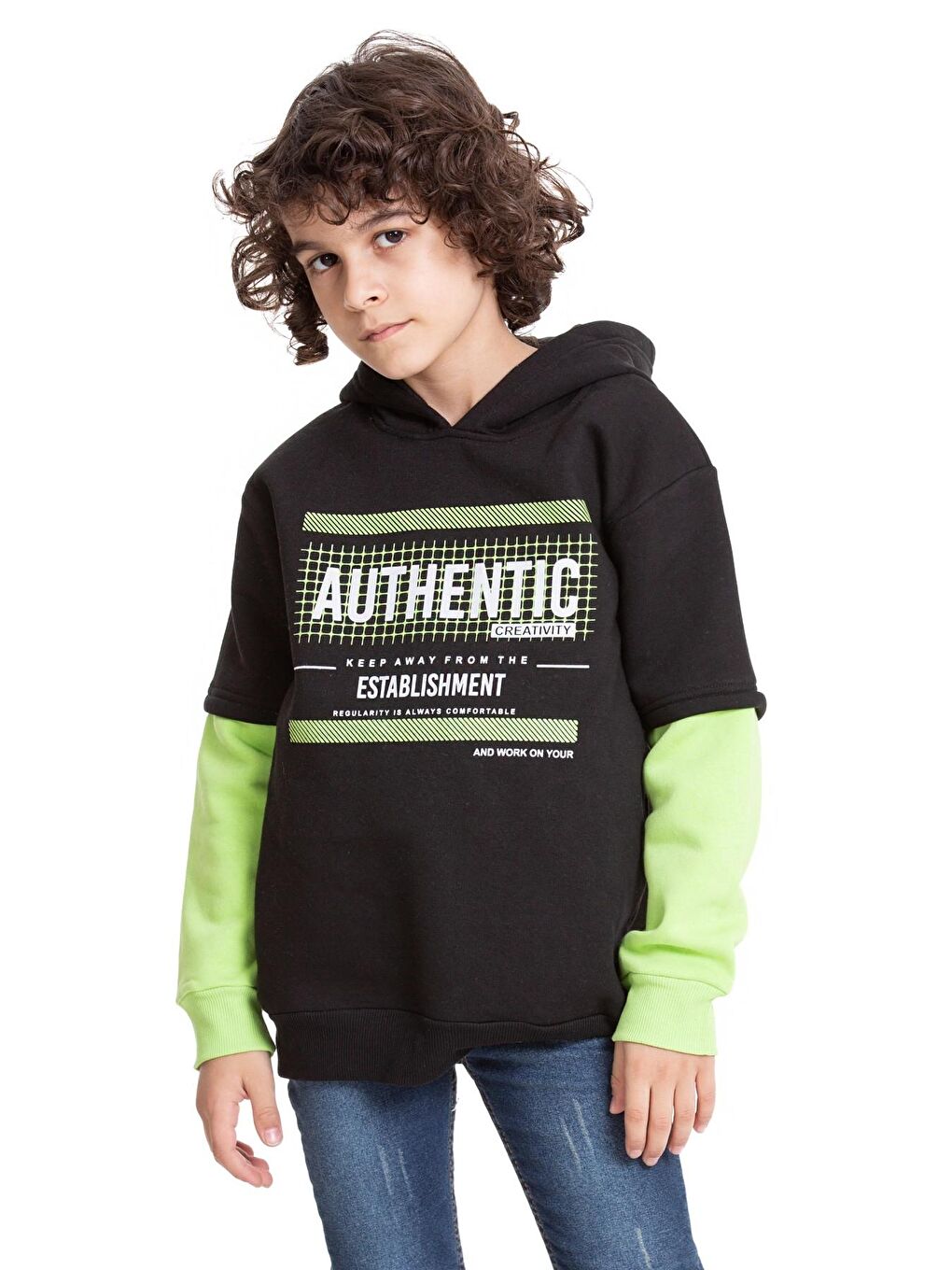 Myhanne Yeşil Authentic Baskılı Sweat 54457 - 2