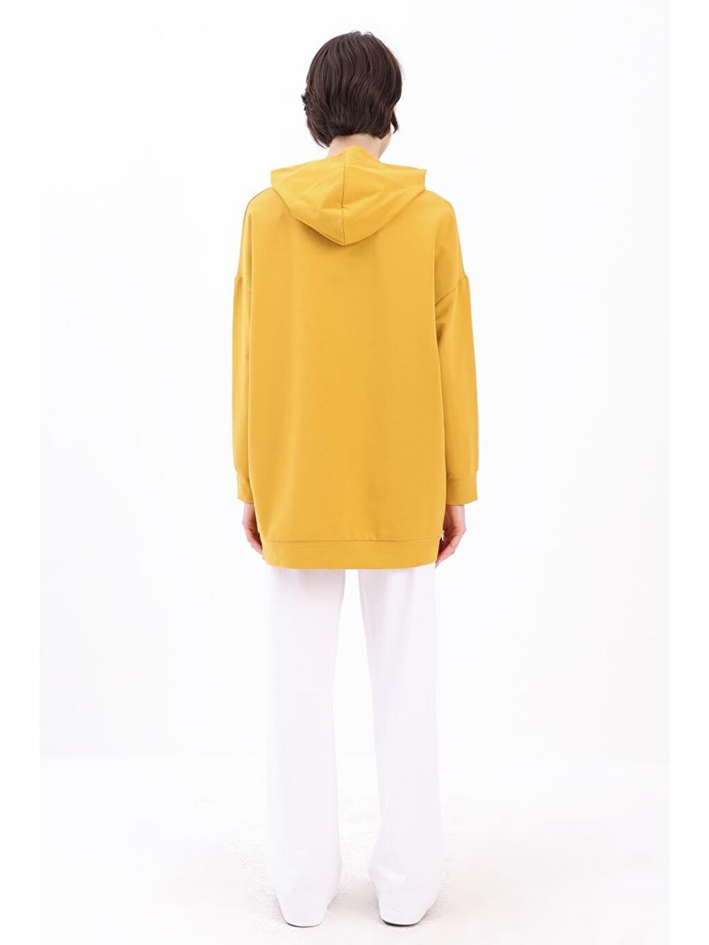 ALLDAY Sari Sarı Kapüşonlu Sweat Tunik - 3