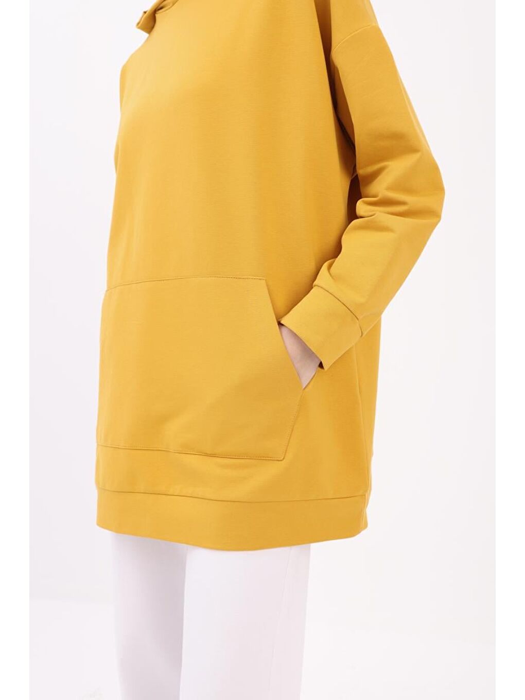 ALLDAY Sari Sarı Kapüşonlu Sweat Tunik - 4