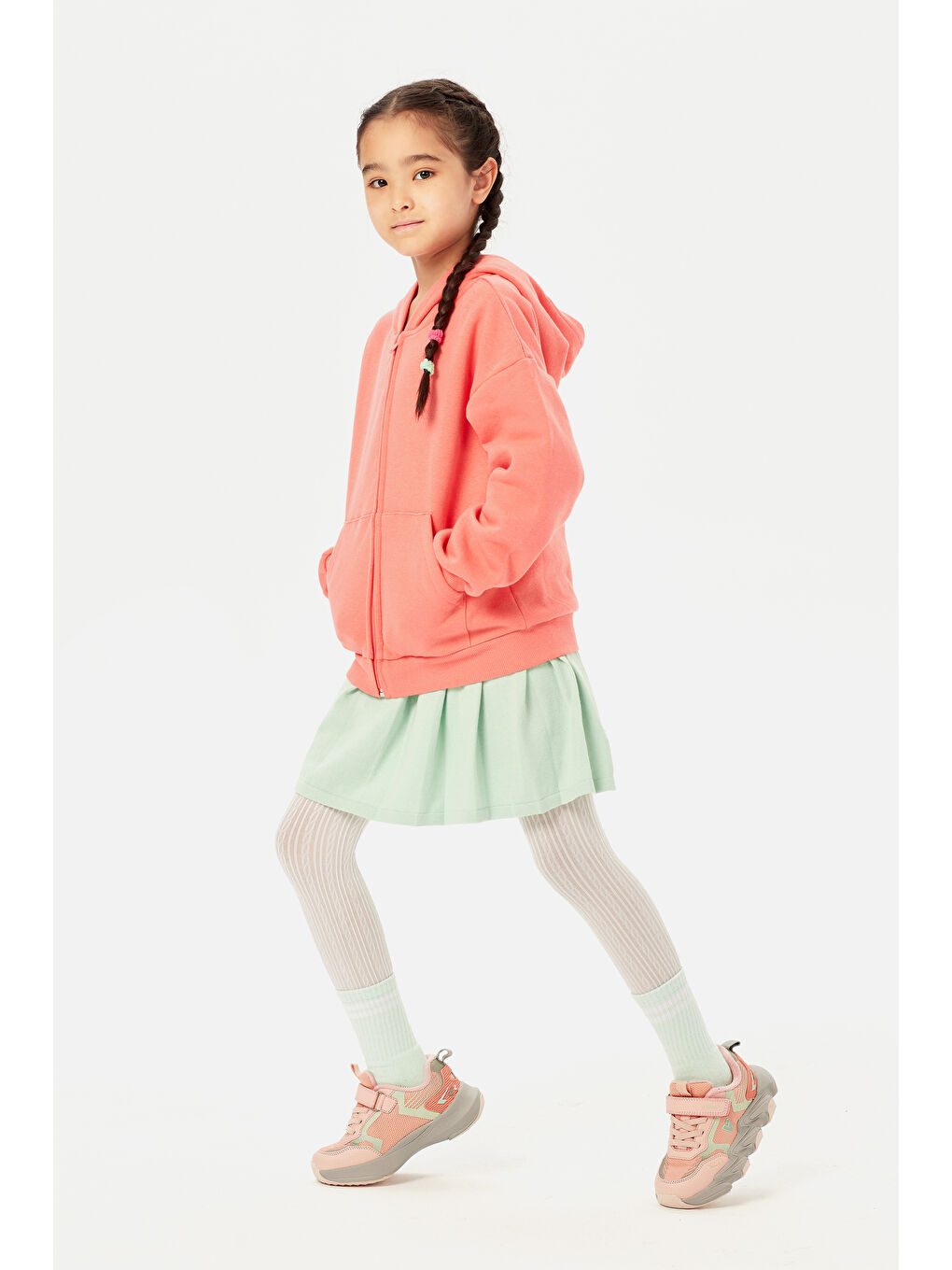 Pembe Space Kürklü Kız Çocuk Pudra Outdoor-3