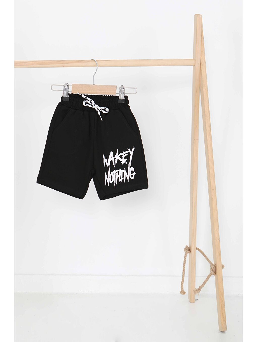 Erkek Çocuk Siyah Baskılı Şort - 27343