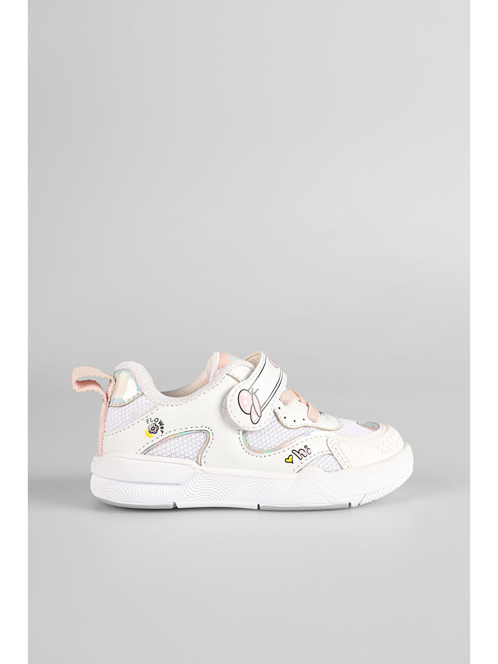 Repair Baskılı Kız Bebek Beyaz/Pudra Sneaker