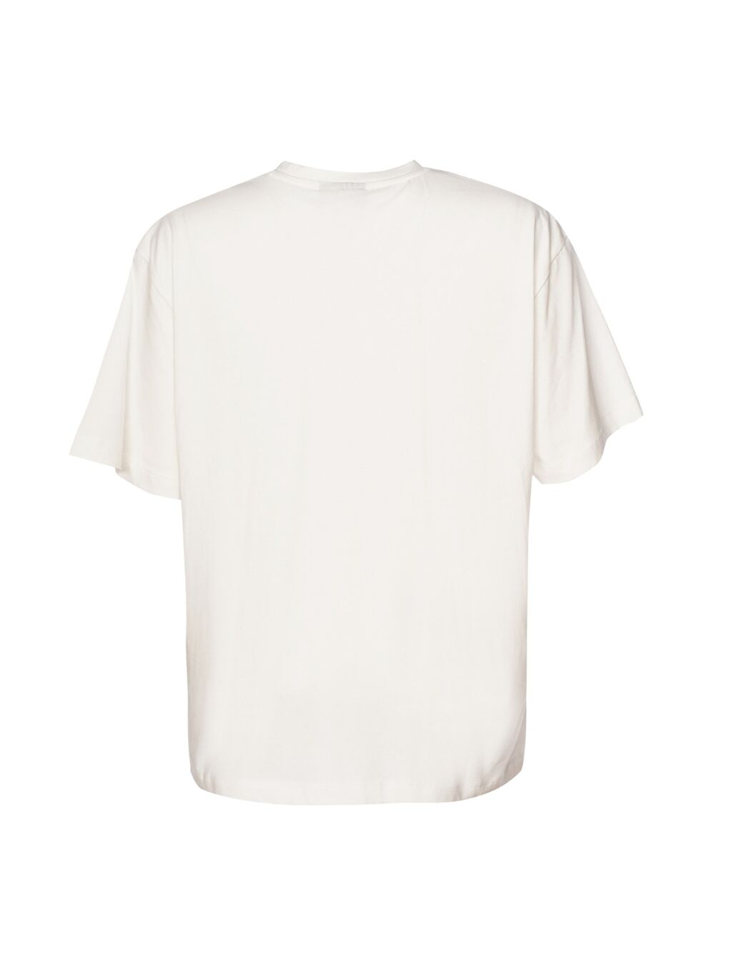 Patez Oversize Kadın Beyaz Yuvarlak Yaka Tişört-2