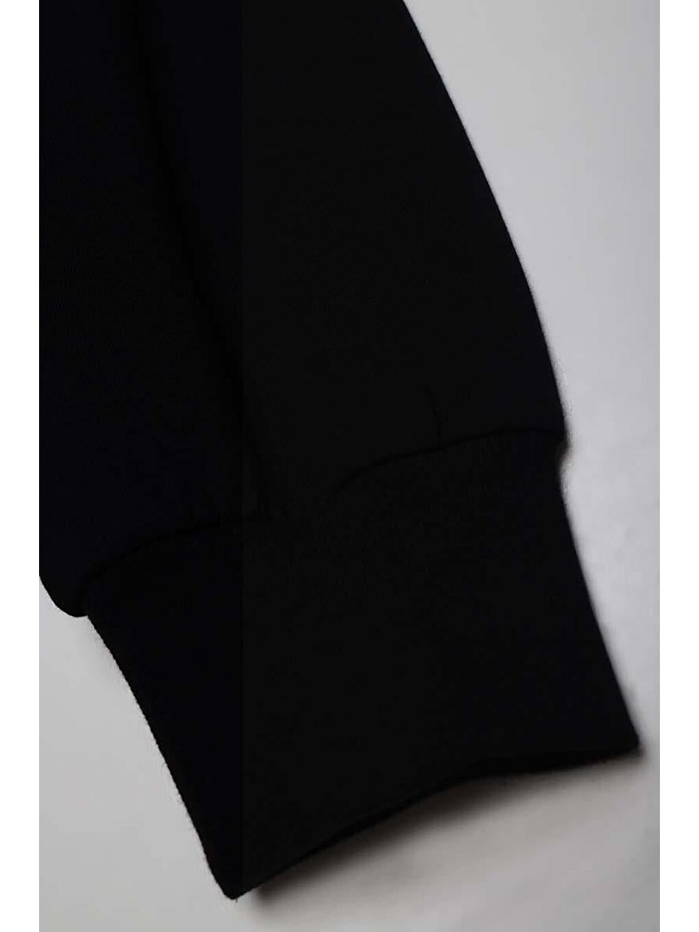 Siyah-Pamuklu Reglan Kol Zincir Nakışlı Sweat Tunik-5