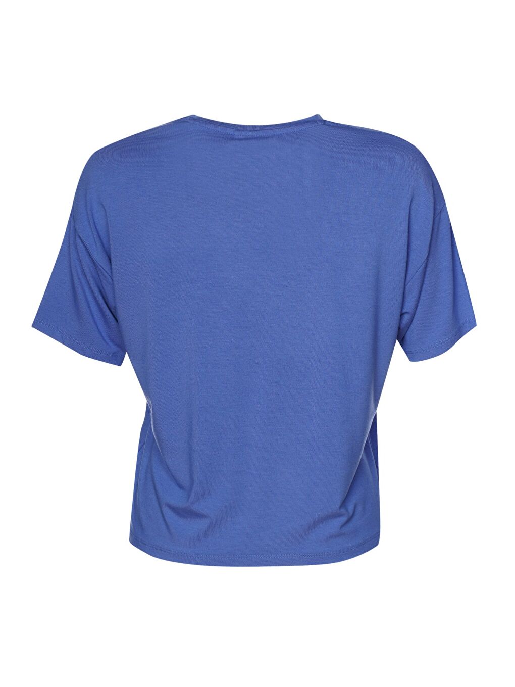 Borneo Kadın Mavi Yuvarlak Yaka Tişört-2
