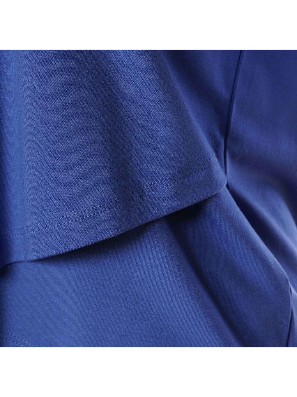 Borneo Kadın Mavi Yuvarlak Yaka Tişört-3